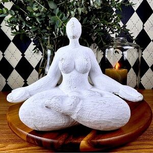 Curvaceous Sculptural Female Form in Meditation Textured Divine Femine Power